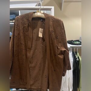 Brown suede cardigan